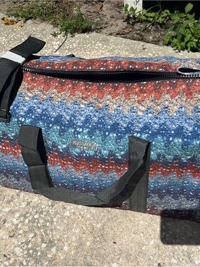 Missoni Multicolor Knit Duffel Bag - Blue, Red, Cream